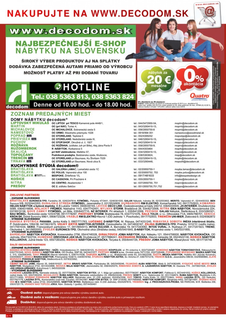 leták Decodom nábytok strana 16 leták Decodom nábytok strana 16