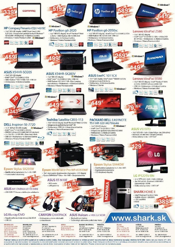 leták SHARK Computers akciový leták strana 2 leták SHARK Computers akciový leták strana 2