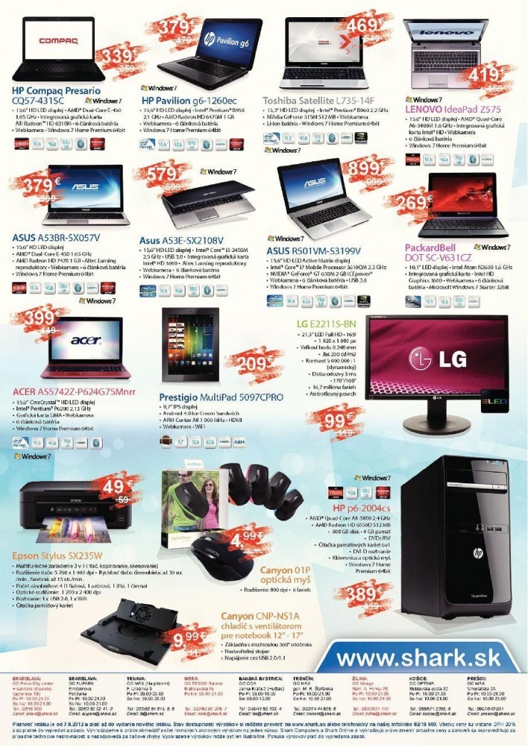 leták SHARK Computers akčný leták strana 2 leták SHARK Computers akčný leták strana 2