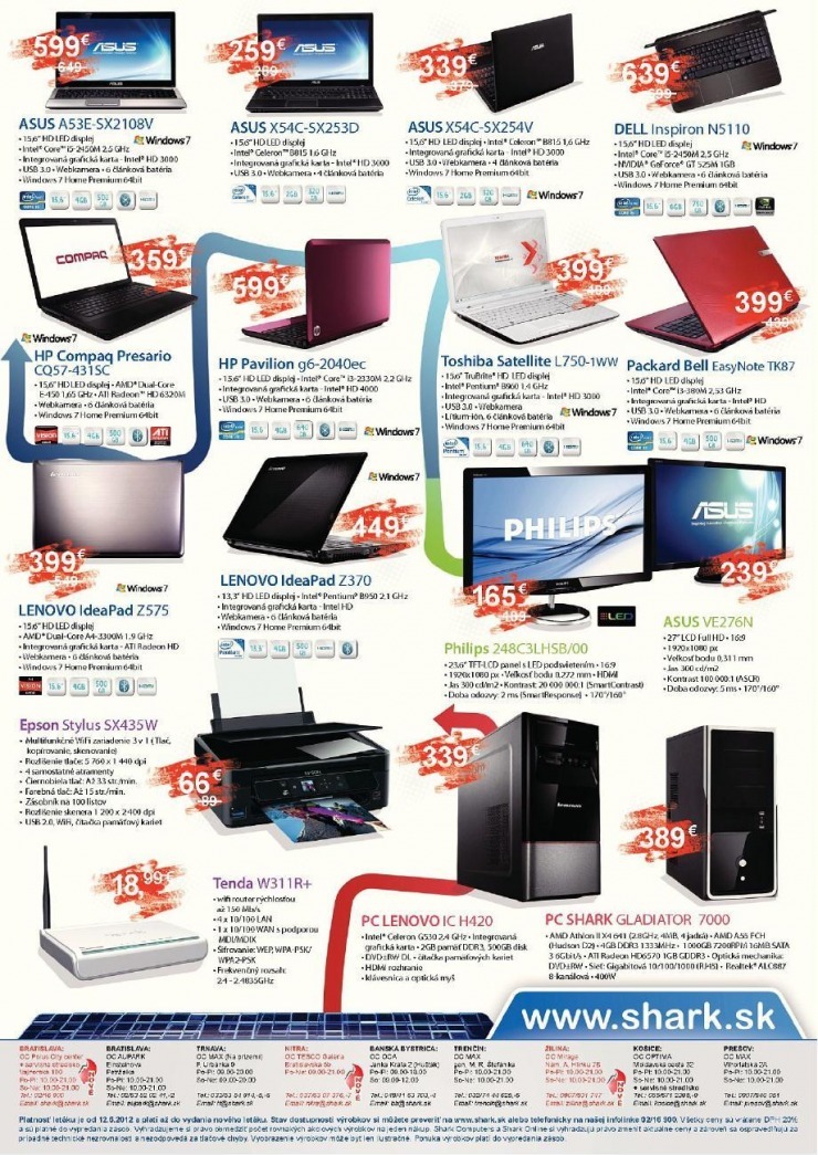leták SHARK Computers letné zľavy strana 2 leták SHARK Computers letné zľavy strana 2
