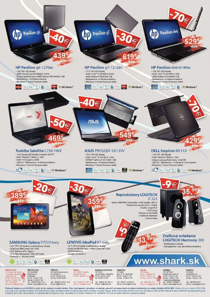 leták akčný leták SHARK Computers strana 2 leták akčný leták SHARK Computers strana 2