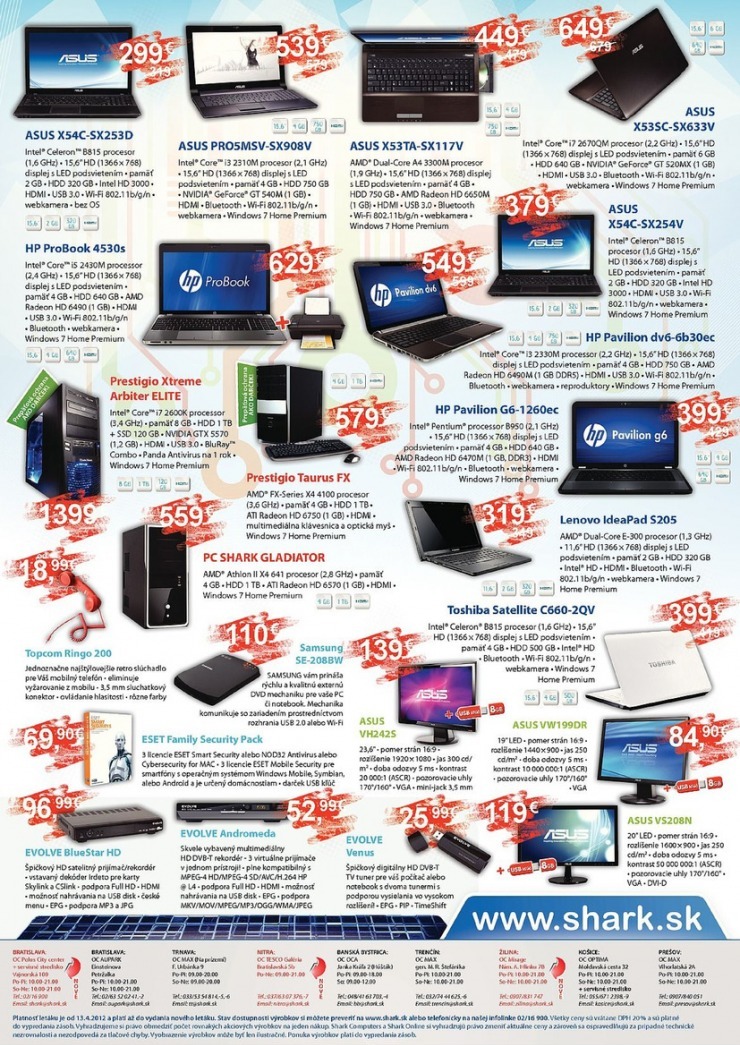 leták SHARK Computers akčný leták strana 2 leták SHARK Computers akčný leták strana 2