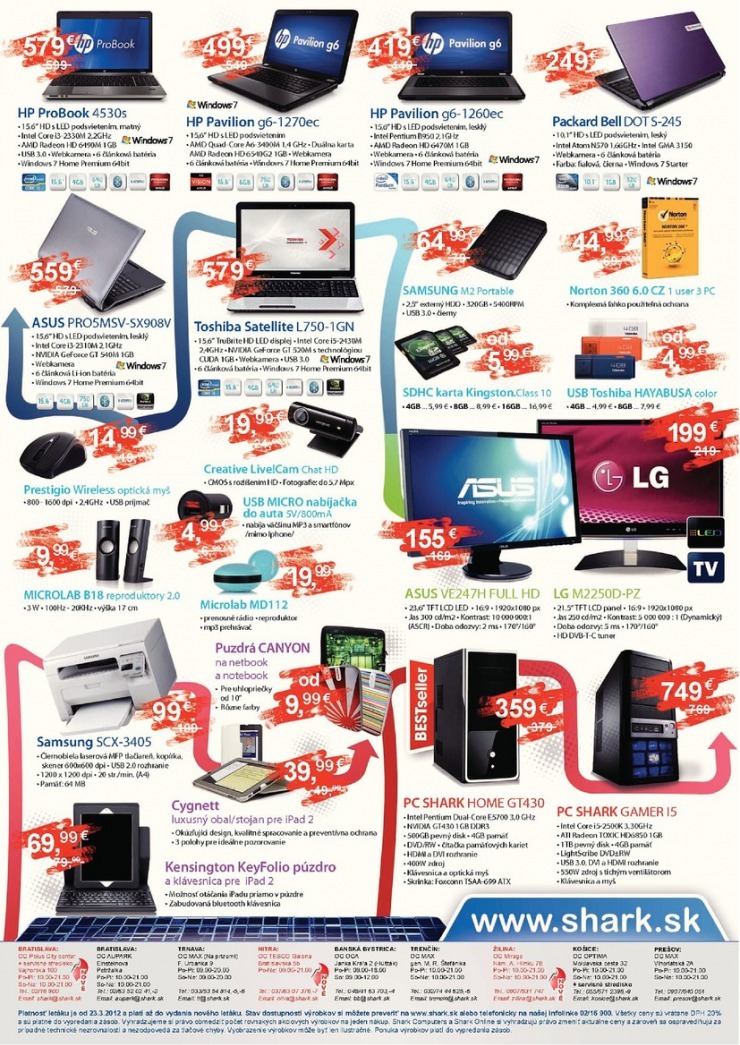 leták Leták SHARK Computers strana 2 leták Leták SHARK Computers strana 2