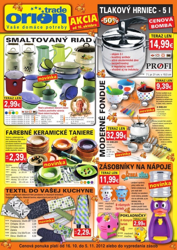 leták Oriontrade akčná ponuka strana 1 leták Oriontrade akčná ponuka strana 1