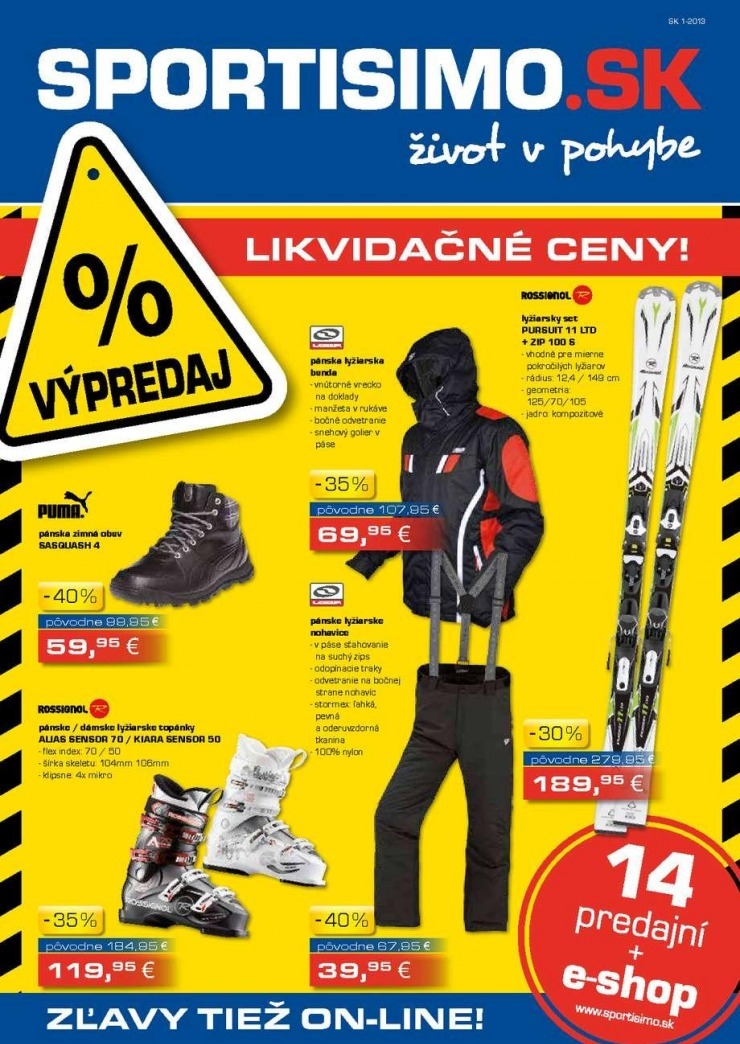 leták Sportisimo likvidačné ceny strana 1 leták Sportisimo likvidačné ceny strana 1