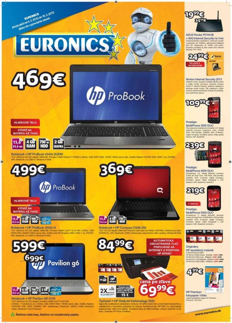 leták Euronics - notebooky strana 1 leták Euronics - notebooky strana 1