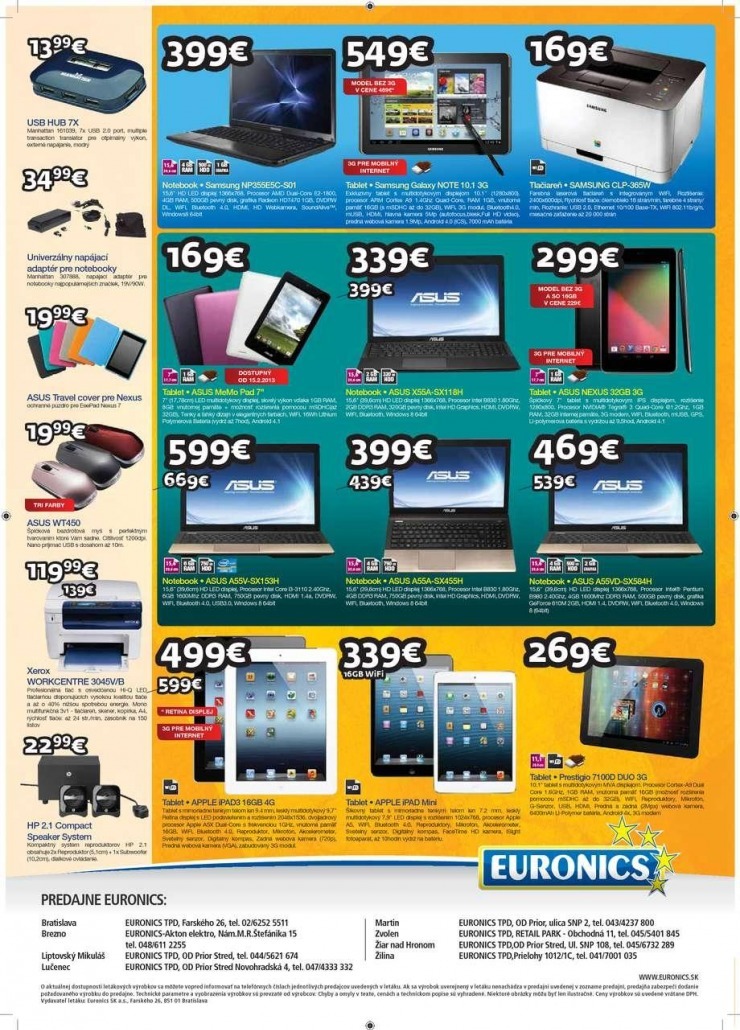 leták Euronics - notebooky strana 2 leták Euronics - notebooky strana 2