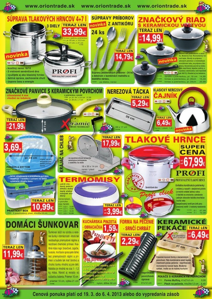 leták Oriontrade - Veľkonočné pečenie strana 3 leták Oriontrade - Veľkonočné pečenie strana 3