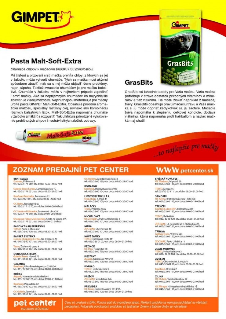 leták špeciálna ponuka Pet Center strana 12 leták špeciálna ponuka Pet Center strana 12