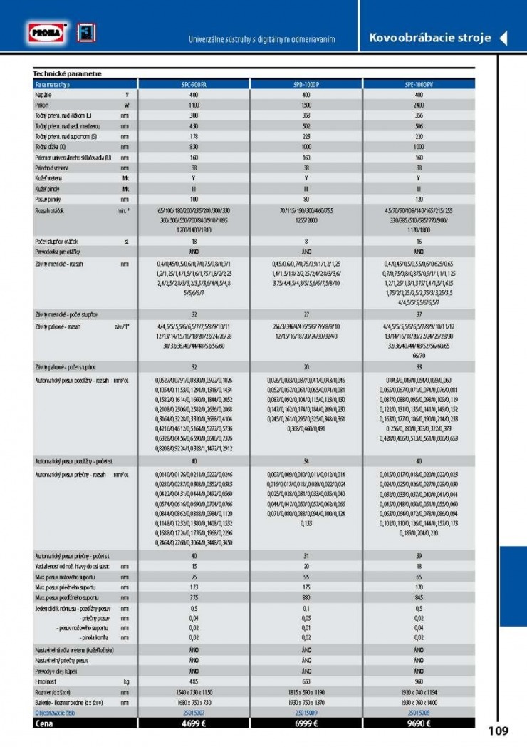 leták Proma - stroje a náradie strana 111 leták Proma - stroje a náradie strana 111