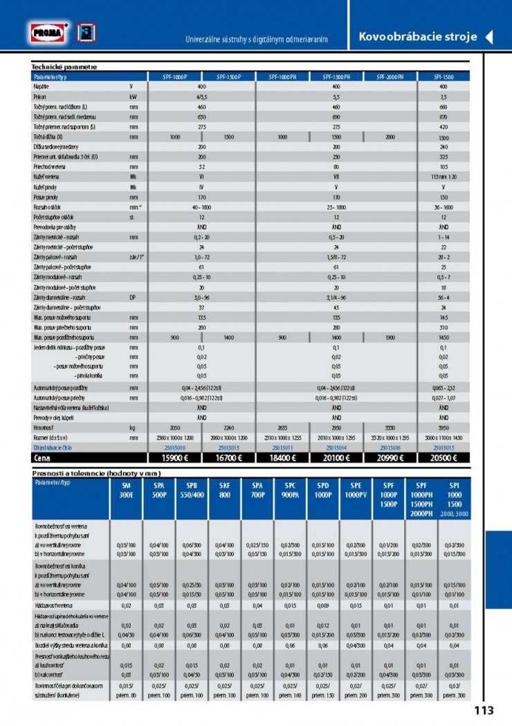 leták Proma - stroje a náradie strana 115 leták Proma - stroje a náradie strana 115