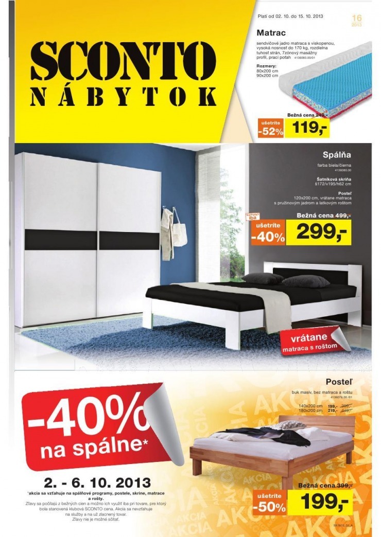 leták leták Sconto nábytok - spálne strana 1 leták leták Sconto nábytok - spálne strana 1