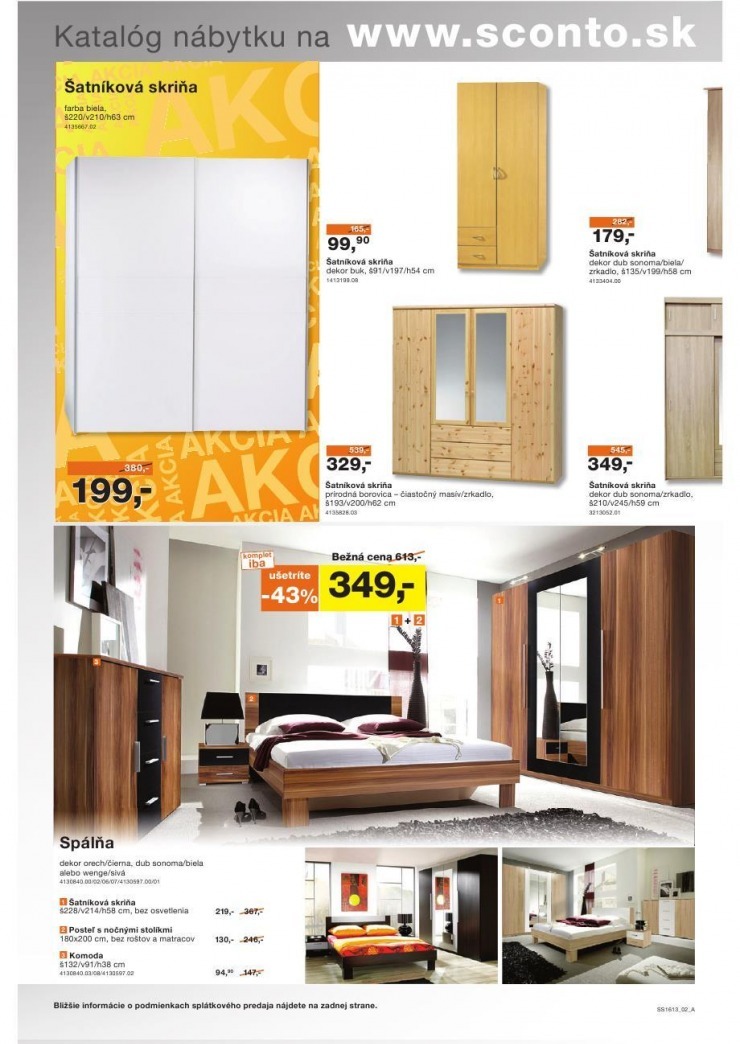 leták leták Sconto nábytok - spálne strana 2 leták leták Sconto nábytok - spálne strana 2