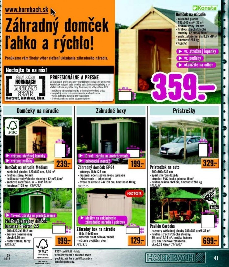 leták akčný katalóg HORNBACH strana 41 leták akčný katalóg HORNBACH strana 41