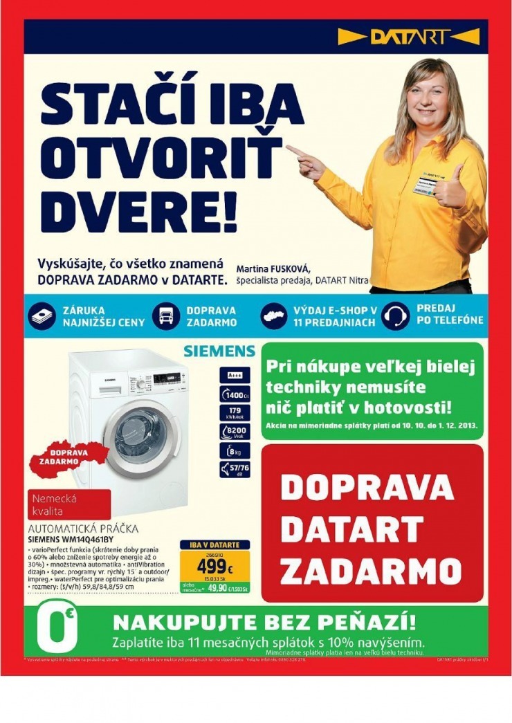 leták Datart leták - práčky strana 1 leták Datart leták - práčky strana 1