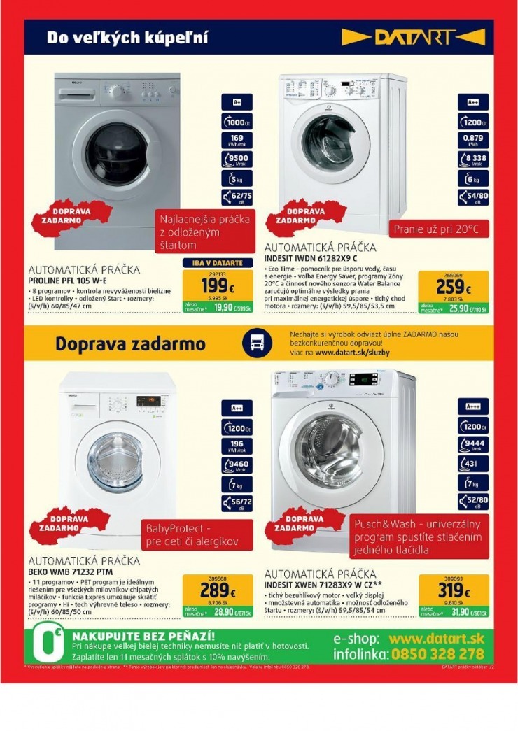 leták Datart leták - práčky strana 2 leták Datart leták - práčky strana 2