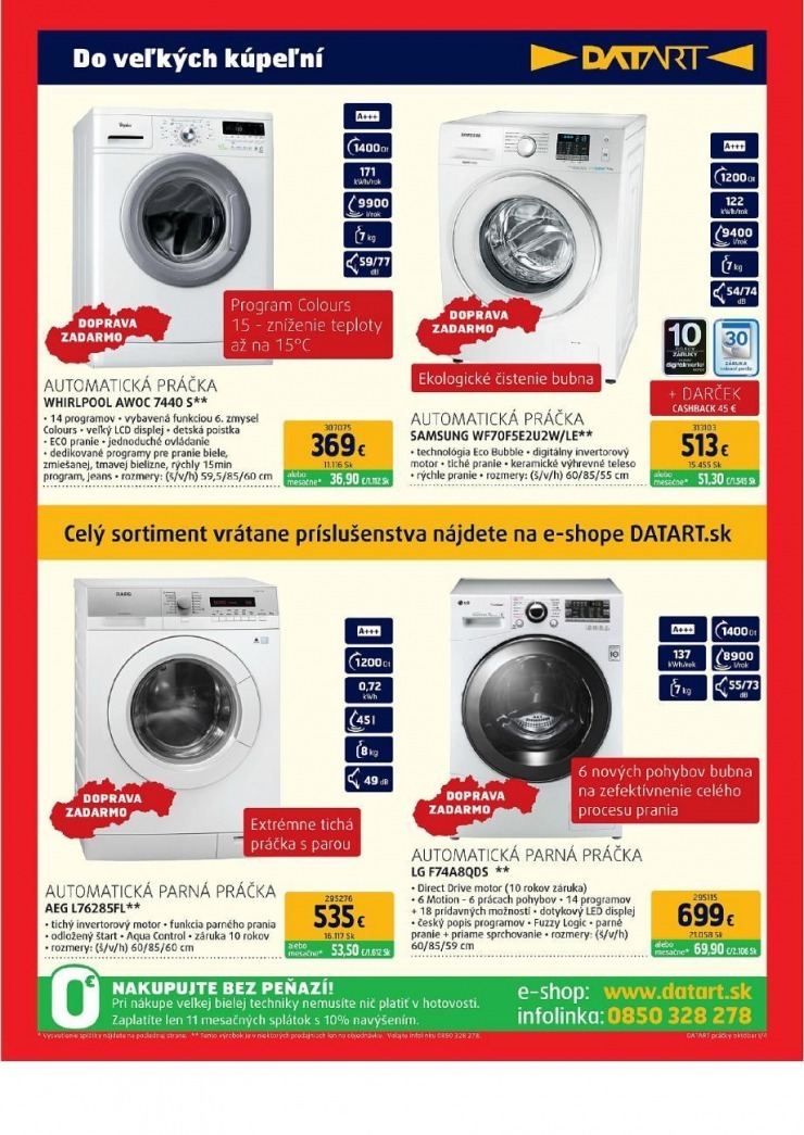 leták Datart leták - práčky strana 4 leták Datart leták - práčky strana 4