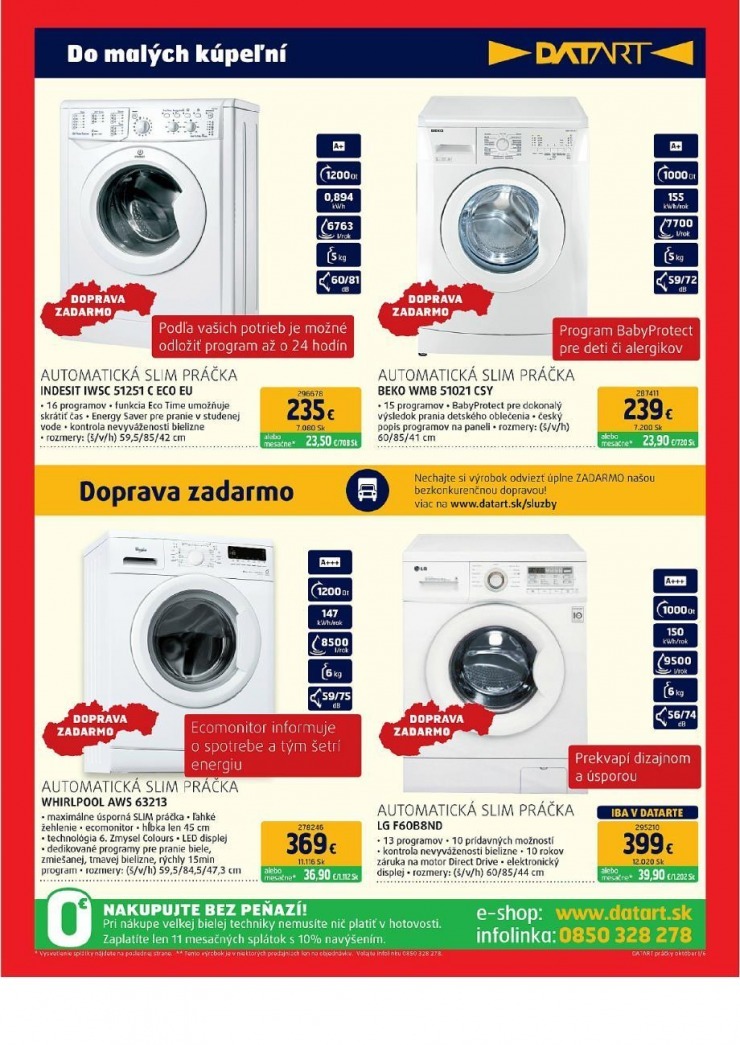 leták Datart leták - práčky strana 6 leták Datart leták - práčky strana 6