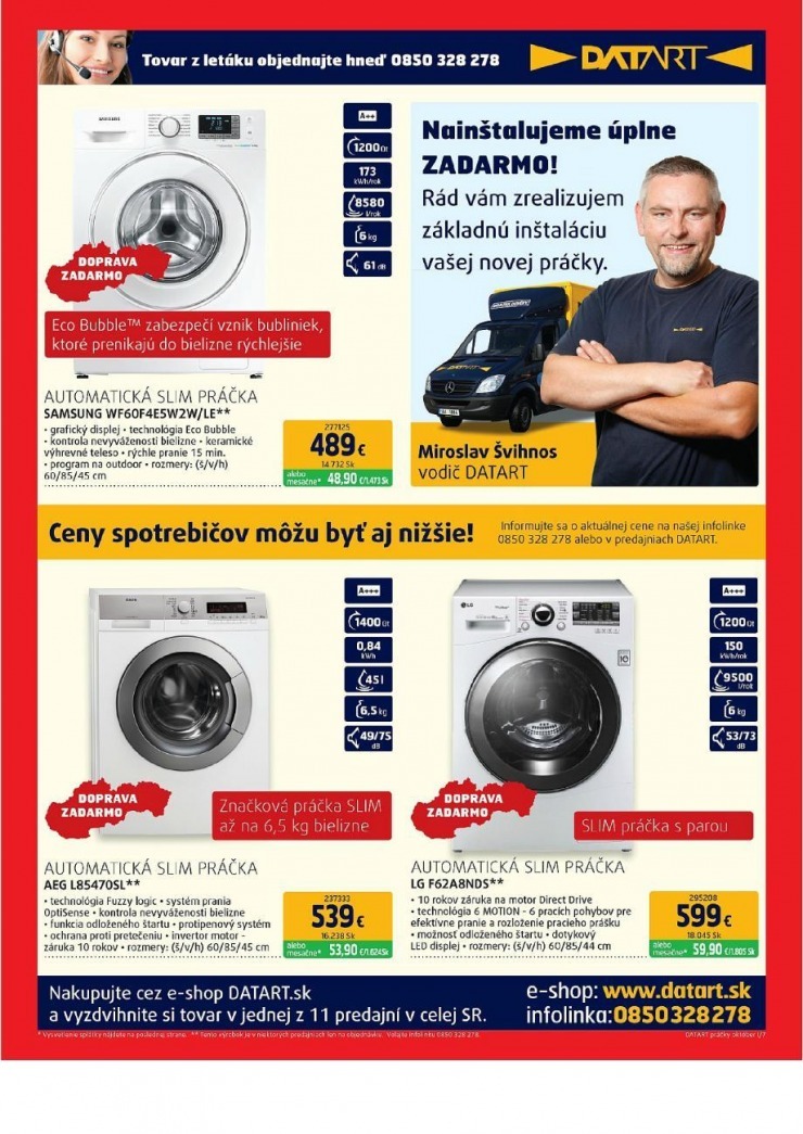 leták Datart leták - práčky strana 7 leták Datart leták - práčky strana 7