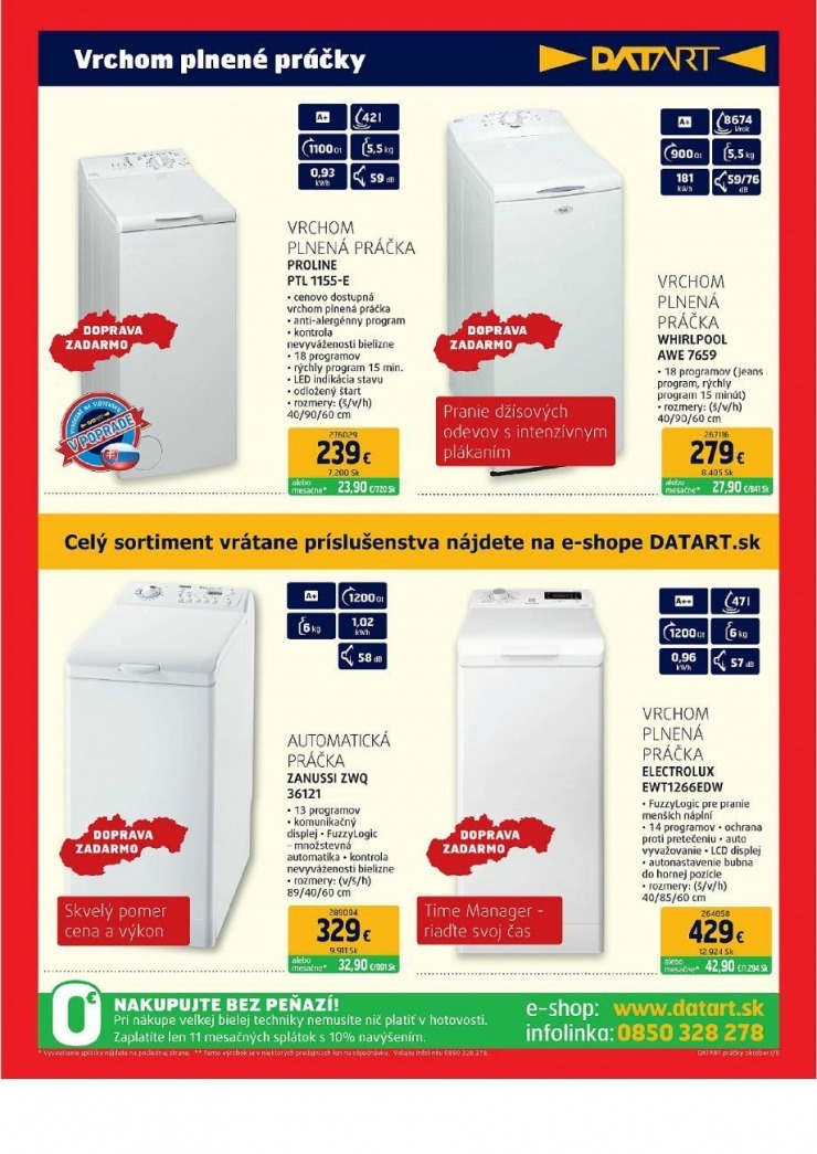 leták Datart leták - práčky strana 8 leták Datart leták - práčky strana 8