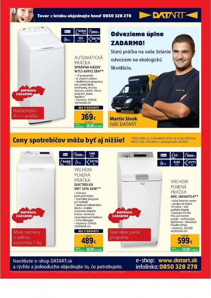 leták Datart leták - práčky strana 9 leták Datart leták - práčky strana 9