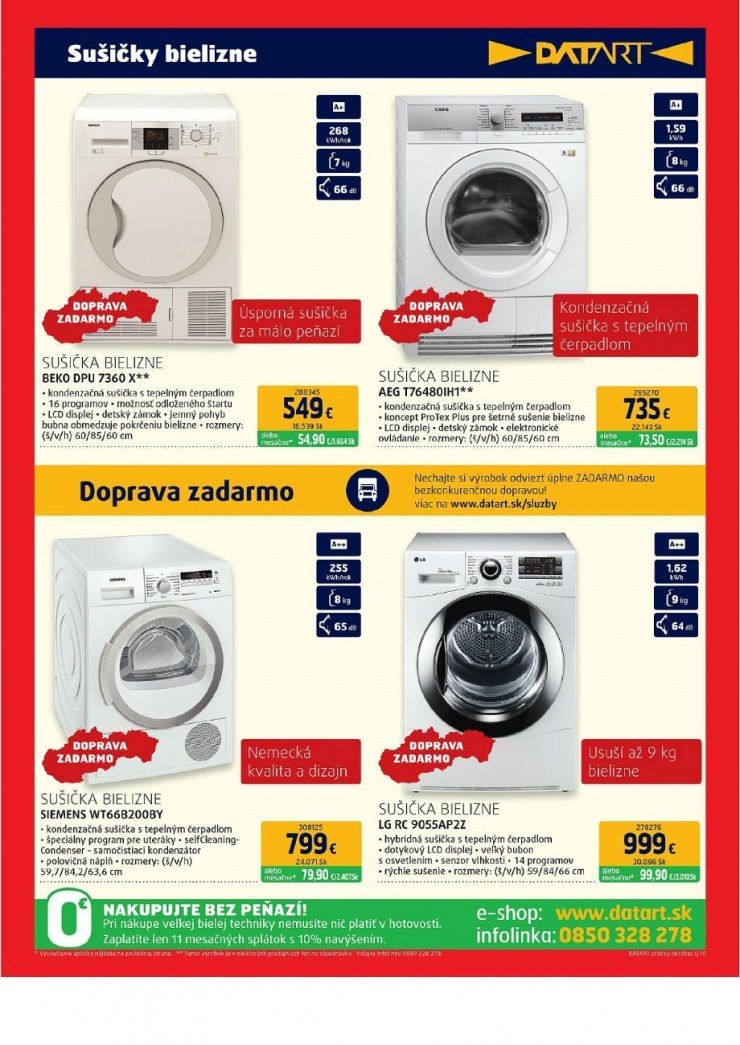leták Datart leták - práčky strana 10 leták Datart leták - práčky strana 10