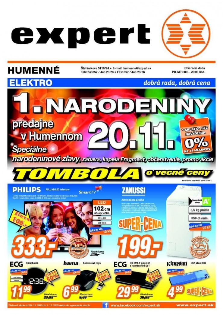 leták Expert Elektro - narodeniny Humenné strana 1 leták Expert Elektro - narodeniny Humenné strana 1