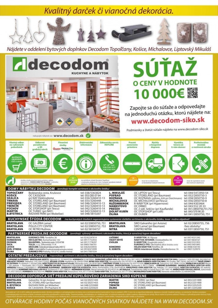 leták Decodom - predvianočná akcia strana 16 leták Decodom - predvianočná akcia strana 16