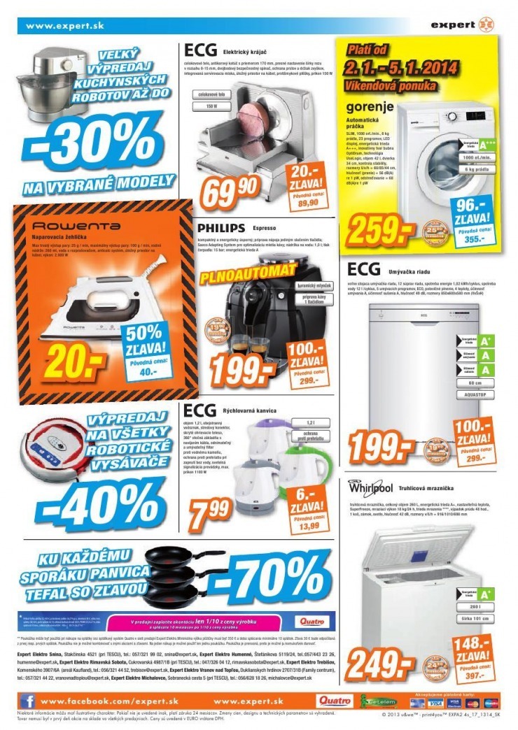 leták Expert Elektro - veľký výpredaj strana 4 leták Expert Elektro - veľký výpredaj strana 4