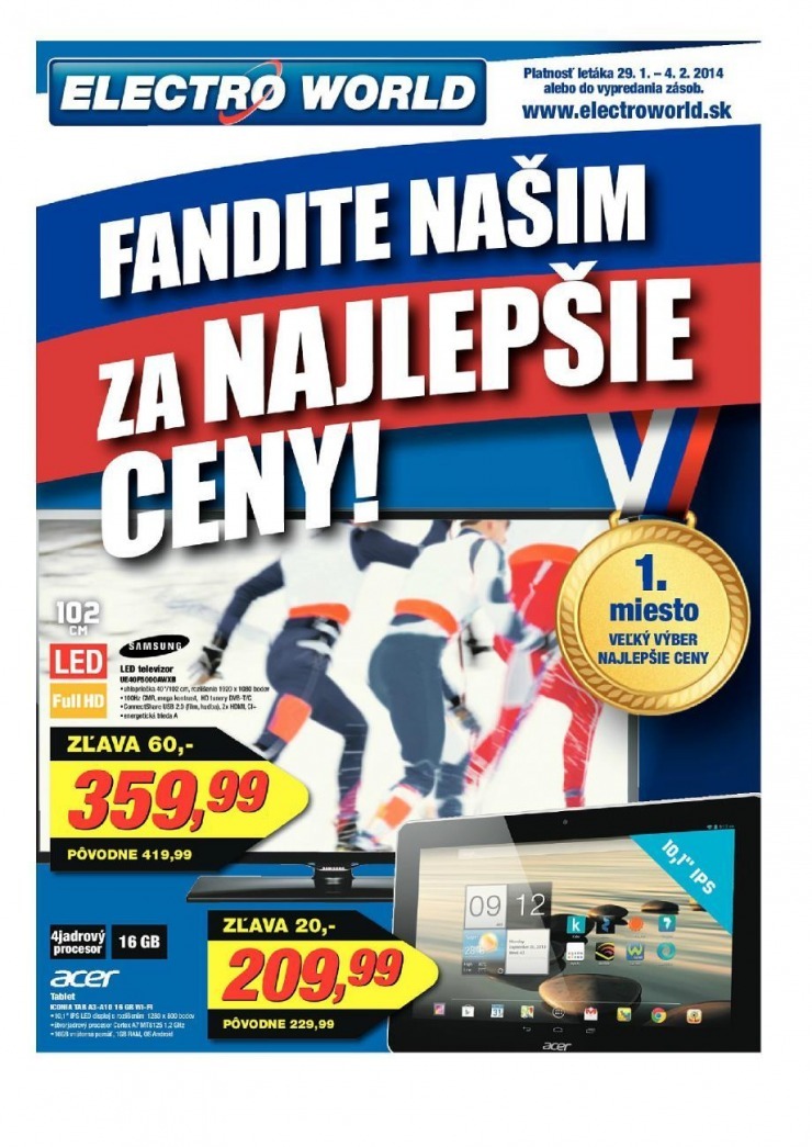 leták Electro World leták - najlepšie ceny strana 1 leták Electro World leták - najlepšie ceny strana 1