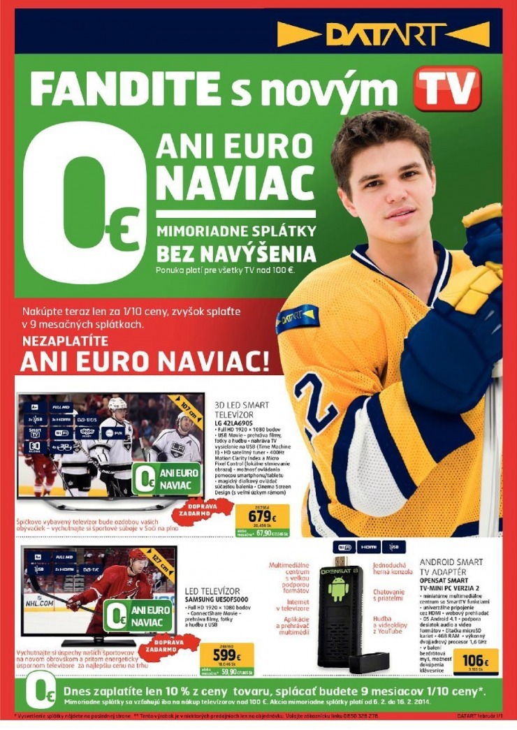 leták akčná Datart ponuka - TV strana 1 leták akčná Datart ponuka - TV strana 1