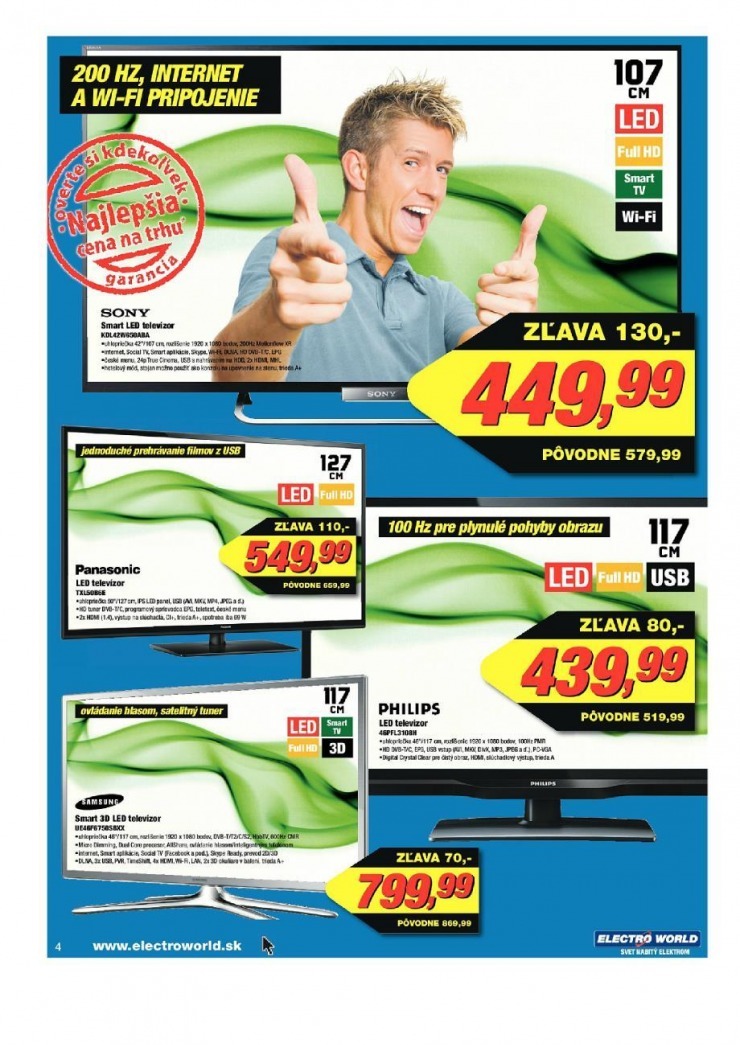 leták Electro World leták - najlepšie ceny strana 4 leták Electro World leták - najlepšie ceny strana 4