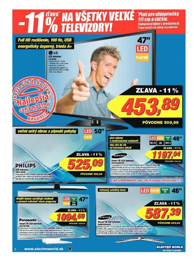 leták leták Electro World - televízory strana 2 leták leták Electro World - televízory strana 2