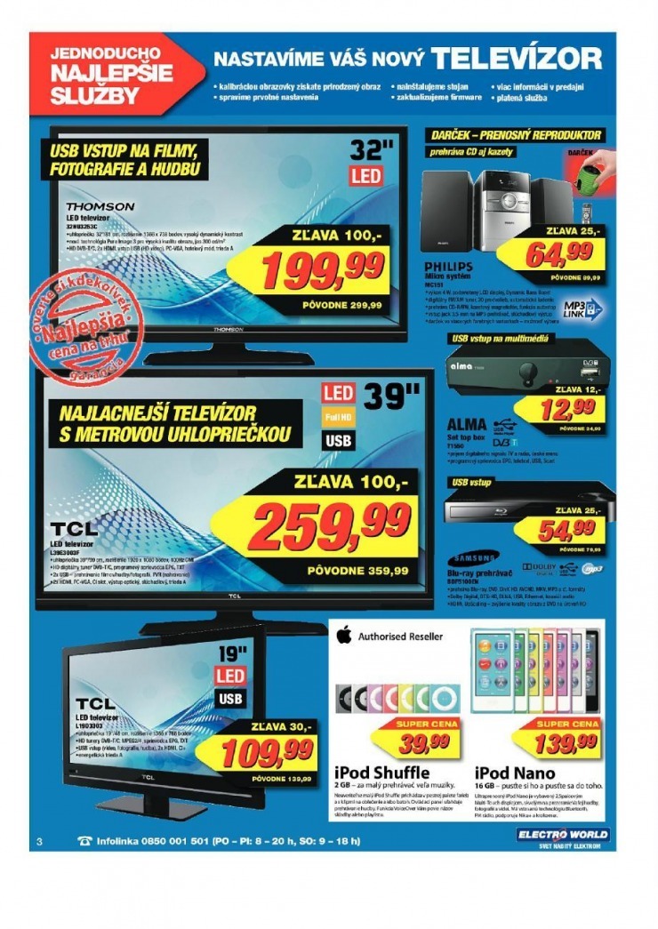 leták leták Electro World - televízory strana 3 leták leták Electro World - televízory strana 3