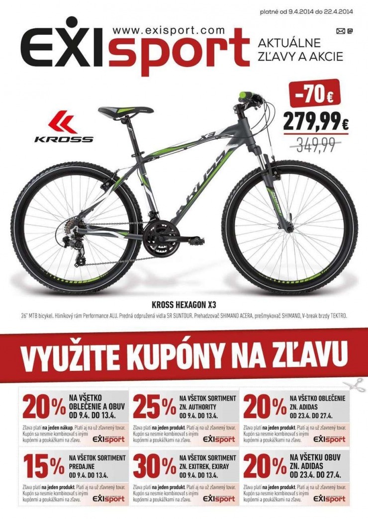 leták EXIsport leták - kupóny na zľavu strana 1 leták EXIsport leták - kupóny na zľavu strana 1