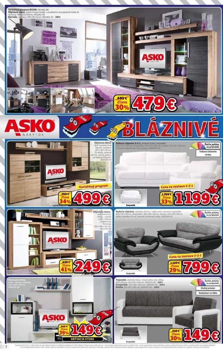 leták leták ASKO nábytok - bláznivé zľavy strana 2 leták leták ASKO nábytok - bláznivé zľavy strana 2