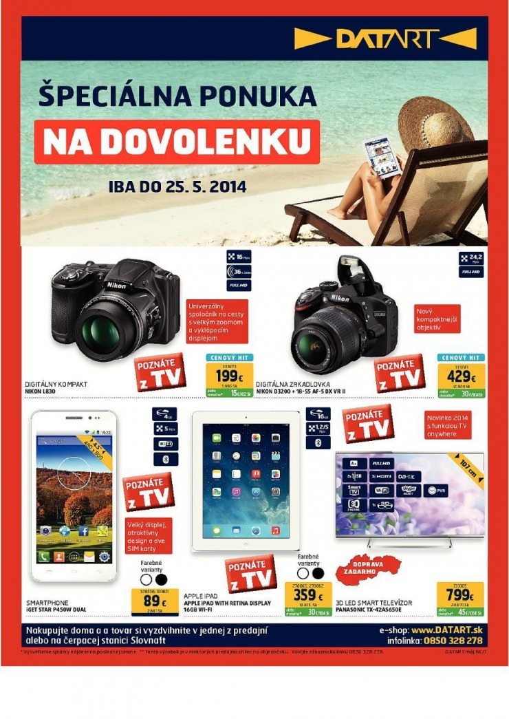 leták Datart špeciálna ponuka na dovolenku strana 1 leták Datart špeciálna ponuka na dovolenku strana 1