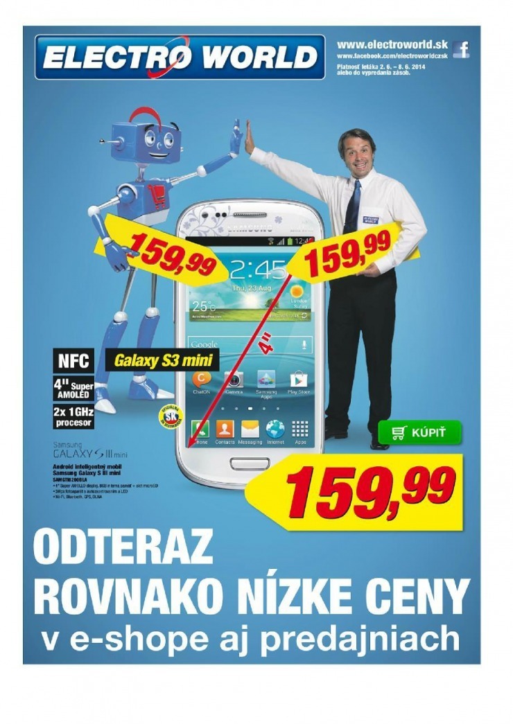 leták leták Electro World - rovnako nízké ceny strana 1 leták leták Electro World - rovnako nízké ceny strana 1