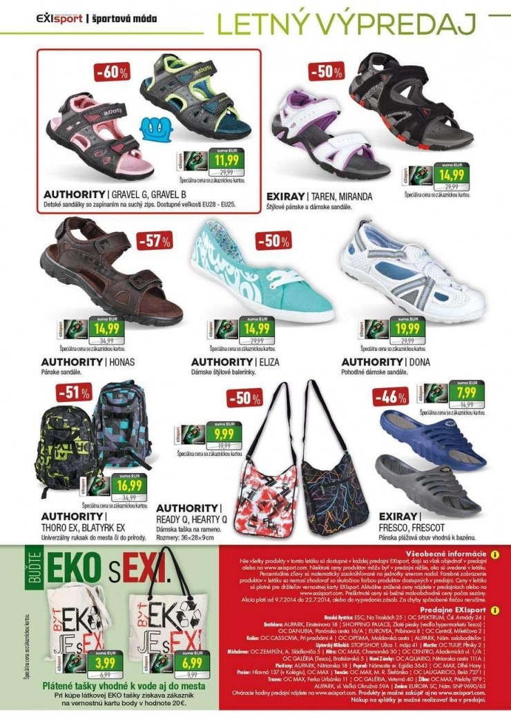 leták EXIsport leták - letný výpredaj strana 2 leták EXIsport leták - letný výpredaj strana 2