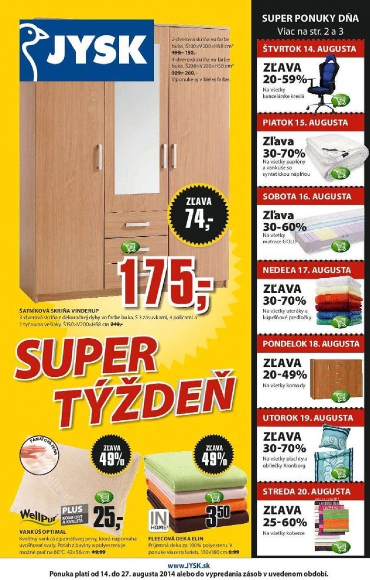 leták Jysk leták - super týždeň strana 1 leták Jysk leták - super týždeň strana 1