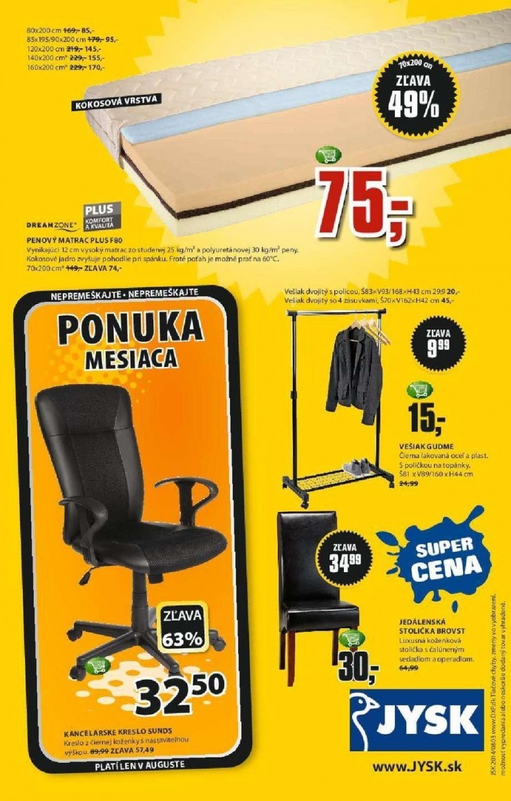 leták Jysk leták - super týždeň strana 8 leták Jysk leták - super týždeň strana 8