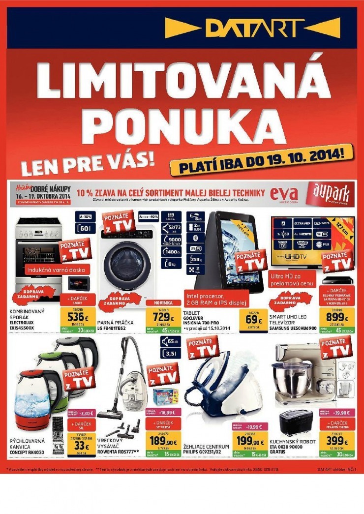 leták Datart leták - limitovaná ponuka strana 1 leták Datart leták - limitovaná ponuka strana 1