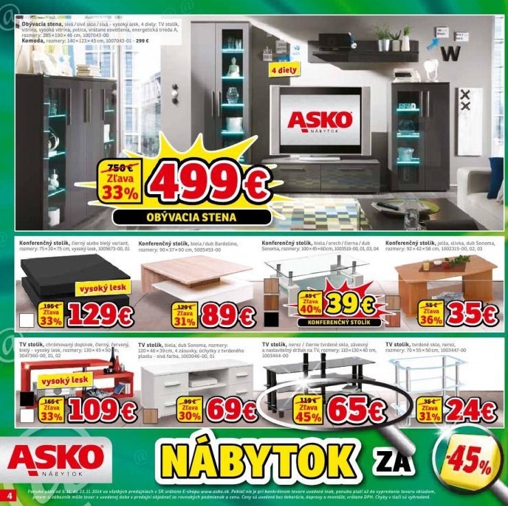 leták ASKO leták - nábytok za internetové ceny strana 4 leták ASKO leták - nábytok za internetové ceny strana 4