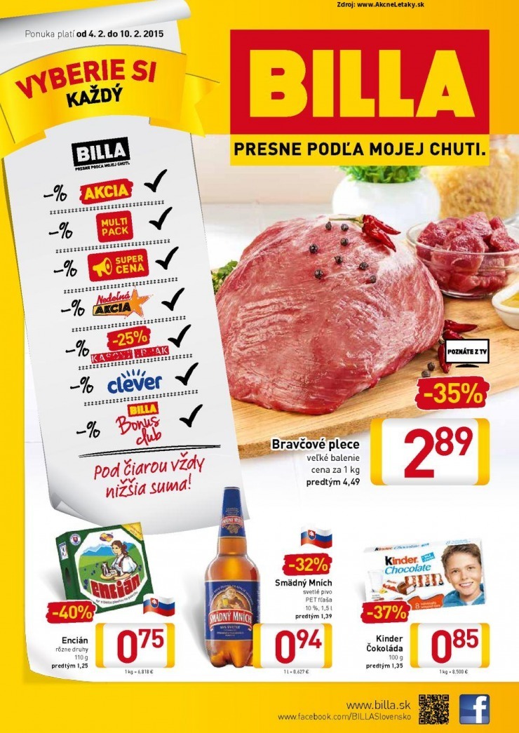leták akciová ponuka Billa strana 1 leták akciová ponuka Billa strana 1