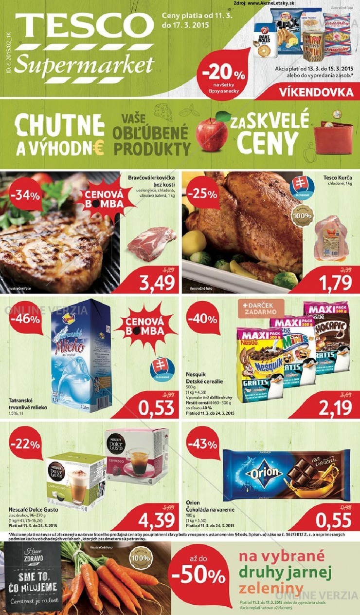 leták Tesco leták - chutne a výhodne strana 1 leták Tesco leták - chutne a výhodne strana 1