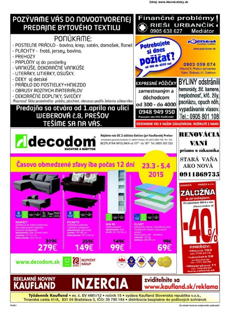 leták extra ponuka Kaufland strana 39 leták extra ponuka Kaufland strana 39