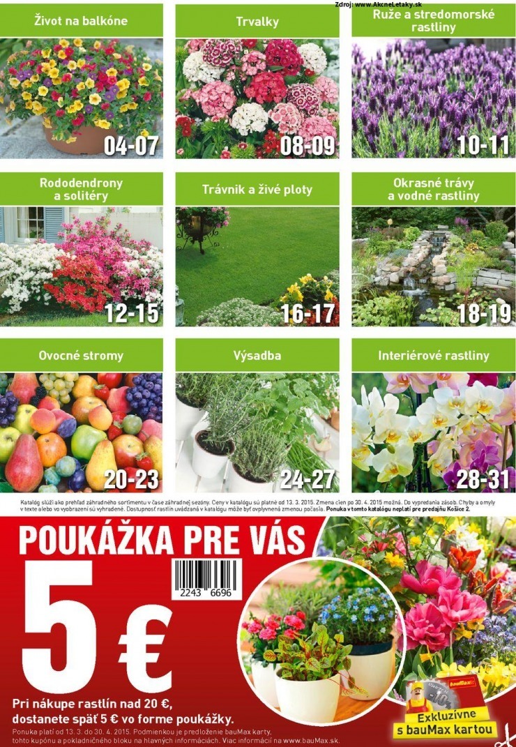 leták bauMax Záhradný katalóg - jar 2015 strana 2 leták bauMax Záhradný katalóg - jar 2015 strana 2